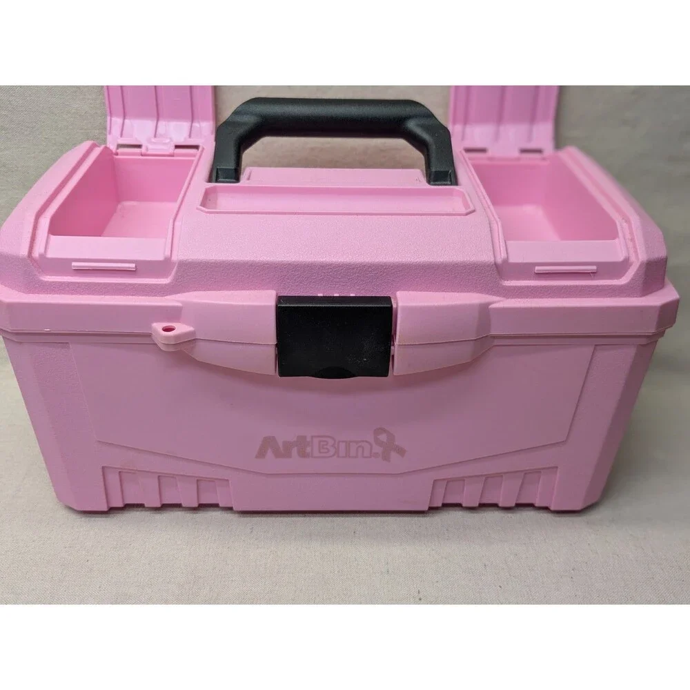 ArtBin Pink Ribbon Breast Cancer Awareness 1 Tray Craft Tool Supply Box Case